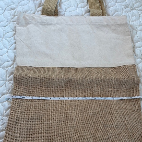 Eloquence Canvas and Burlap Two-Tone Tote Bag 14 x17.5 NWOT - Picture 3 of 7